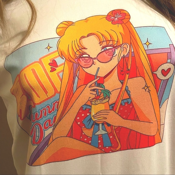 Meinuoduo Tops - Sailor Moon  Harajuko Graphic T-Shirt